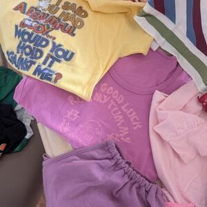 Casual Graphic T-Shirt Bundle in Yellow and Purple